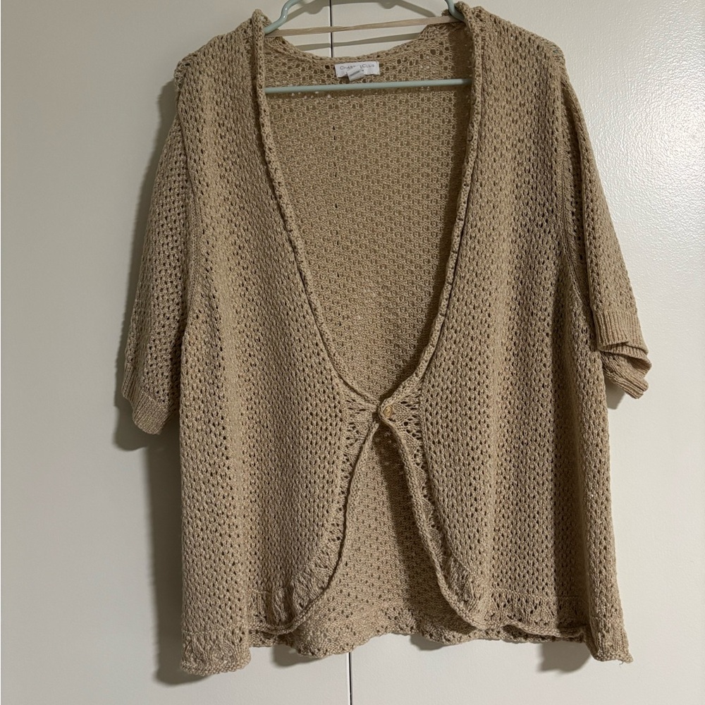 Charter Club Beige Knit Cardigan